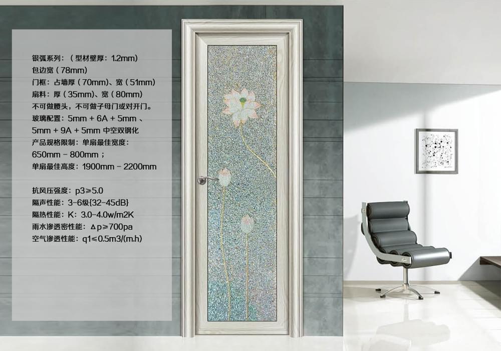 银弧花园平开门产品参数 银弧花园平开门产品参数